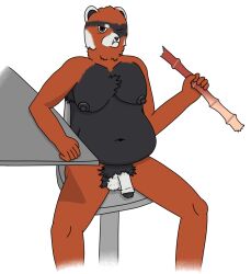 agent_patch ailurid anthro arm_on_table armpit_hair balls bamboo belly black_body black_fur body_hair broto_faggins chair chest_tuft chewing eating epic_games foreskin fortnite fortnite:_battle_royale fur fur_markings furniture genitals hairy_balls hi_res looking_at_viewer male mammal markings moobs multicolored_body navel neck_tuft nipples nude nude_anthro nude_male on_chair penis red_body red_fur red_panda shaded simple_background simple_shading sitting sitting_on_chair solo spread_legs spreading tuft white_body white_fur