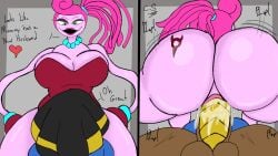 2d_(artwork) ass_bounce big_ass big_butt bouncing_ass cowgirl_position crimsonstudios1 dark-skinned_male humanoid humanoid_on_humanoid male/female male_penetrating_female mommy_long_legs ocxcanon poppy_playtime poppy_playtime_(chapter_2) taller_female thick_ass