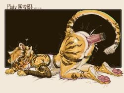 4_toes anthro anus arknights barefoot blonde_hair bodily_fluids claws crying_laughing dildo dildo_in_vagina dildo_insertion eyewear feet felid female foot_fetish genitals glasses hair hi_res hypergryph laugh lengtuanzi mammal pantherine pawpads paws penetration plantigrade sex_toy sex_toy_in_vagina sex_toy_insertion soles solo studio_montagne tail tears tickle_fetish tickling tickling_feet tiger toes vaginal_penetration vulva waaifu_(arknights) yellow_eyes