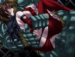 00s 1boy 1boy1girl 1girl1boy 1girls 2000s 2000s_(style) 2000s_and_2010s_style 2d 2d_(artwork) 800x600 armwear big_breasts big_penis black_package_try breasts censored dominant_male female hi_res high_resolution highres higiri_(kunoichi_kikyou) kunoichi kunoichi_kikyou lifted lifted_by_another mosaic_censoring muscular_male ninja nipples ogre ogre_male open_mouth orc orc_male rape red_armwear sex size_difference straight torn_cape vaginal_penetration vaginal_sex