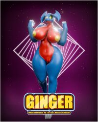 big_breasts breasts cleavage female flowzel garchomp ginger_(r-mk) huge_breasts nipples pokemon pokemon_(species) tagme thick_thighs wide_hips