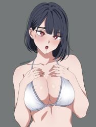 1girls bare_arms bare_chest bare_hands bare_midriff bare_shoulders bare_skin belly belly_button bikini bikini_only bikini_top black_hair black_hair_female blush blush_face blushing_at_viewer blushing_female blushing_lines breasts busty busty_female busty_girl cleavage collarbone digital digital_art digital_drawing digital_drawing_(artwork) digital_media digital_media_(artwork) ear_piercing elbows embarrassed embarrassed_exposed_female embarrassed_expression embarrassed_female embarrassed_nude_female exposed_arms exposed_chest exposed_midriff exposed_shoulders exposed_skin female female_focus female_only fingers flustered flustered_female grey_background halterneck hand_on_breast hand_on_chest hand_on_own_breast hand_on_own_chest hands_on_breasts hands_on_chest hands_on_own_breasts hands_on_own_chest head_tilt high_resolution highres large_breasts lean_figure looking_at_viewer medium_hair midriff nao_(sephtis) narrow_waist navel open_mouth original original_art original_artwork original_character parted_lips pierced_ear red_eyes red_eyes_female sephtis shiny_breasts shiny_skin shoulders simple_background slender_body slender_waist slim_waist solo standing string_bikini swimsuit swimwear tilted_head tongue upper_body white_bikini white_bikini_top white_string_bikini white_swimsuit white_swimwear