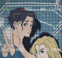 blonde_female blonde_hair breast_sucking camera camera_view caught caught_in_the_act clothed clothed_sex clothes clothing coach_aizen dc dc_comics dceu dcu female female_focus female_only implied_sex selfcest short_hair supergirl supergirl_(dcu) supergirl_(sasha_calle) supergirl_(series) sweat sweating tit_sucking undressed undressing yuri