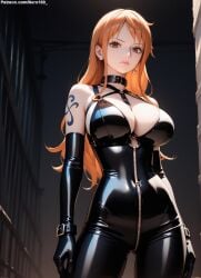 1girls 2d ai_generated ass athletic athletic_female bare_shoulders belly big_ass big_breasts bondage bondage_outfit choker curvy curvy_figure cute cute_face detailed exposed_breasts eyelashes eyeshadow female female_only fit fit_female focus ginger ginger_hair harness high_quality huge_breasts large_breasts leash legs light-skinned_female light_skin lips lipstick long_hair looking_at_viewer makeup mascara mature midriff nami nami_(one_piece) nero100 nipples on_leash one_piece orange_eyes orange_hair pale-skinned_female pale_skin pet_play posing post-timeskip restrained sagging_breasts seductive seductive_look stable_diffusion tagme thick_ass thick_butt thick_thighs thighs tied_up wide_hips