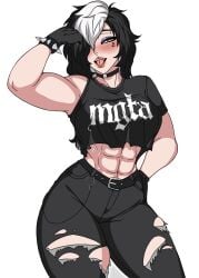 abs black_metal breasts demon_dog demondog17 goth goth_girl goth_mommy gothic metalhead muscle_girl muscular muscular_abs muscular_female original original_character piercing thighs tomboy