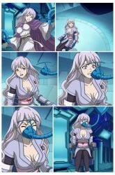 ? bondage breasts deirdre_(fire_emblem) dress fire_emblem fire_emblem:_genealogy_of_the_holy_war mask purple_eyes restrained sequence totally_spies tube white_hair