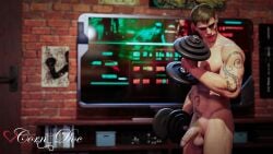 cornydoc fitness lifting_weights male male_focus male_only mortal_kombat mortal_kombat_1_(2023) netherrealm_studios nude_exercise reptile_(mortal_kombat) reptile_humanoid solo solo_focus solo_male syzoth tattooed_male working_out