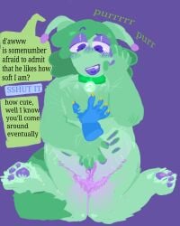 42 antennae_(anatomy) bfb bfdi chubby collar completely_nude cuntboy dialogue dominant_bottom english_text fat fat_ass fat_male fingering_self fluffy fluffy_chest four_(bfb) four_(tpot) intersex intersex/intersex kneeling knees_together_feet_apart limeshelf lineless osc pawpads paws petting petting_body petting_pov pubic_hair purple_background self_harm_scars slightly_chubby stretch_marks teasing text tpot tummy_nipples two_(tpot) wearing_collar yaoi