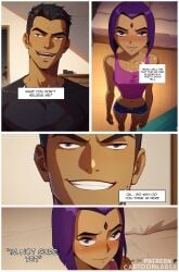 ai_generated caption caption_box captioned cartoon_network cartoony comic comic_page comic_strip comics dc_comics naked nude nude_female purple_hair rachel_roth raven_(dc) sequence story story_at_source story_in_picture superhero superheroine teen_titans text text_box text_bubble tv words