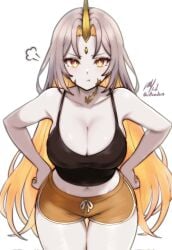 female fire_emblem fire_emblem_heroes goddess gullveig_(fire_emblem) horn large_breasts light-skinned_female pale_skin rotomdocs tagme white_hair wide_hips yellow_eyes