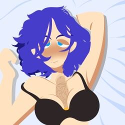 blue_hair cloe cloe_(desafío_champions_sendokai) desafío_champions_sendokai desafío_champions_sendokai_cloe dick dick_on_face pubic_hair sendokai sendokai_champions sendokai_champions_cloe sendokai_cloe top
