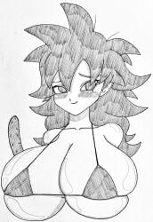 big_breasts bikini black_eyes black_hair boobs_bigger_than_head breasts dragon_ball dragon_ball_super female female_focus gine gine_(dragon_ball) kuuga_318 tits_bigger_than_head white_skin