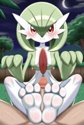ai_generated blush feet foot_fetish foot_play footjob gardevoir happy nintendo pawjob paws pokemon pokemon_(species) pov trainer uncensored