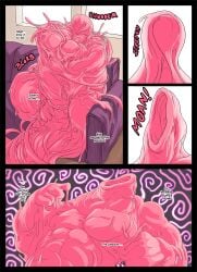 anthro assimilation azzul balls big_balls big_penis blue_body cock comic cum dialogue dick flexing furry gay goo_creature goo_transformation growth homosexual majin_buu male male/male male_only masturbation merging moaning muscle_growth muscles muscular muscular_male naga penis penis_growth pink_body reptile semen shower slime snake tail testicles trencalos vein veiny_penis wet