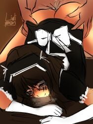 against_surface against_table blush blush_lines brown_eyes brown_hair clapping clapping_ass clapping_cheeks clothed consensual consensual_non_consent cosplay doggy_style enjoying enjoying_rape enjoying_sex female female_focus female_penetrated glasses gloves lidipon maid maid_apron maid_dress maid_headdress maid_outfit maid_uniform male master original original_character original_characters ribbon ribbon_in_hair ribbons saliva saliva_drip salivating servant serving tagme