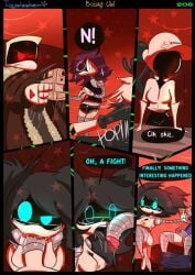 attack blowjob boozy_uzi cyn_(murder_drones) cyntessa_(murder_drones) emily_(murder_drones) gun murder_drones nikolay_(toyslasher) oh_shit pushing shooting tessa_elliot toyslasher uzi_(murder_drones)