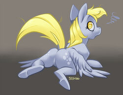 2012 2d 333456 amber_eyes ass blonde_hair cutie_mark derpy_hooves equine female feral friendship_is_magic hair horse long_hair my_little_pony no_penetration pegasus pony pussy quadruped solo solo_female wings yellow_eyes