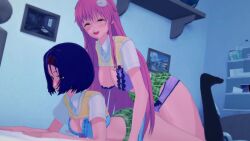 2girls 3d animated best_friends blue_hair female female/female female_only fuck_you humping koikatsu lala_satalin_deviluke lazy_tags pink_hair sairenji_haruna school_uniform tagme to_love-ru video yuri