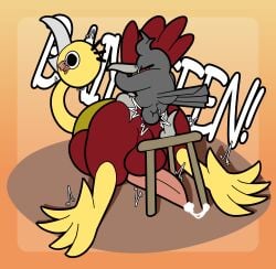 2025 4_toes absurd_res accipitriform anal anal_orgasm anal_sex anus ass ass_up avian ball_size_difference balls beak big_balls big_butt big_penis big_text bird black_body black_feathers blush blush_lines bodily_fluids closed_eyes corvid corvus_(genus) crow cum cum_in_ass cum_inside cum_while_penetrated curved_beak dialogue doggy_style duo ejaculation feathers feet foot_on_butt from_behind_position furniture genital_fluids genitals gradient_background grey_beak grey_feet hair hands-free head_tuft hi_res kasuke_(rhythm_heaven) kosuke_(rhythm_heaven) larger_male long_neck looking_pleasured male male/male manzai_birds motion_lines neck_tuft nintendo non-mammal_balls open_mouth orgasm orgasm_face oscine otterjunk passerine penetration penis penis_size_difference perineum raised_head rear_view red_body red_feathers rhythm_heaven sex shadow short_hair simple_background size_difference small_dom_big_sub smaller_male stool tail tail_feathers tail_grab talons text toes tuft vulture wide_eyed wings wings_folded y-anus yelling yellow_feet