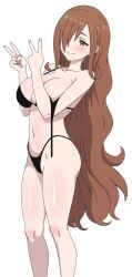 big_ass big_breasts big_butt big_thighs big_titties bikini brown_hair curvaceous curvaceous_female curvaceous_figure curvy curvy_figure curvy_hips female female_focus female_only frixtied kono_subarashii_sekai_ni_shukufuku_wo! long_hair looking_at_viewer wiz_(konosuba)
