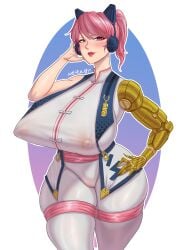 aside big_breasts breasts breasts breasts_bigger_than_head breasts_out covered_breasts covered_nipples huge_breasts huge_breasts ninjago ninjago:_dragons_rising nipples nipples_visible_through_clothing pink_hair pink_nipples sideways sora_(ninjago) tits_bigger_than_head tits_out white_skin