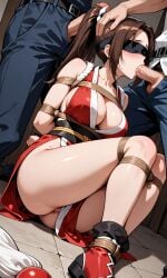 ai_generated bondage bound damsel_in_distress dead_or_alive fatal_fury femsub kunoichi mai_shiranui restrained snk tied tied_up