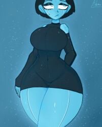 1girls 2020s 2021 2021s adomo alexa_(adomo) artist_signature blue_background blue_body blue_eyes color curvaceous curvaceous_female curvaceous_futa curvy curvy_body curvy_female curvy_hips digital_drawing_(artwork) digital_media_(artwork) hourglass_figure hourglass_figured_female jpeg looking_away looking_into_the_distance no_background oc original_character short_hair simple_background slim_waist solo solo_focus twitter_link voluptuous voluptuous_female