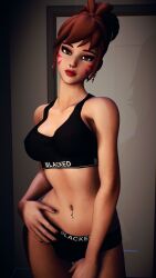 1girls 3d 4k activision blacked blacked_clothing blizzard_entertainment bra breasts brown_eyes brown_hair crashbanditkut d.va earrings female female_focus hair hi_res high_resolution highres light-skinned_female light_skin lips lipstick looking_at_viewer medium_hair nail_polish navel navel_piercing nose_piercing overwatch overwatch_2 panties piercing qos qos_tattoo queen_of_spades queen_of_spades_symbol queen_of_spades_tattoo septum_piercing small_breasts solo spade_tattoo video_game_character video_games virt-a-mate virtamate