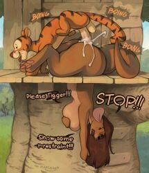 anthro bodily_fluids breasts cum cum_in_pussy cum_inside dialogue disney duo felid female forced genital_fluids hi_res kanga kangaroo literature macropod male male/female mammal marsminer marsupial pantherine public_domain rape sex size_difference stuck text tiger tigger vaginal_penetration winnie_in_pooh winnie_the_pooh_(franchise)