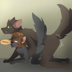 1:1 2023 all_fours anthro anthro_on_anthro awoo biped black_nose bodily_fluids breasts brown_body brown_fur brown_hair canid canine canis colored duo english_text female frankenjade fur green_eyes grey_body grey_fur hair handpaw hi_res kneeling looking_at_another looking_at_partner looking_pleasured male male/female mammal motion_lines mythological_canine mythological_creature mythology nude nude_anthro nude_female nude_male paws pink_inner_ear raised_tail sam_(frankenjade) sex shaded side_view sitting sitting_on_ground snout speech_bubble spread_legs spreading story story_in_description tail text werecanid werecanine werecreature werewolf wolf yellow_eyes