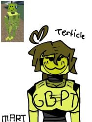:3 big_breasts blush_lines brown_hair clothed crash_dummy_(gorebox) female gorebox ibispaintx not_porn oc rule_63
