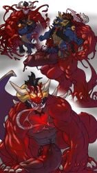 absorption anthro balls beard big_balls big_penis canine canine_penis claws cock demon dick dragon furry fusion gay goo_creature hair homosexual horn hugging kissing male male_only markings merging muscles muscular muscular_male penis pubes pubic_hair reptile sequence sharp_teeth slime stripes tentacle testicles tongue tongue_out trencalos tusks vein veiny_penis wings
