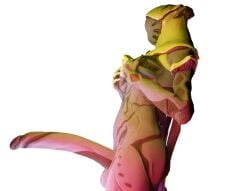 3d alpha_channel big_penis breast_grab breasts digital_extremes futanari genitals hand_on_breast herm huge_cock humanoid intersex long_penis penis side_view simple_background solo tencent thorius transparent_background warframe warframe_(species) wisp_(warframe)