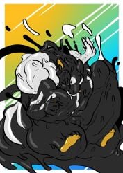 anthro balls beard big_balls big_penis black_body blue_body canine canine_penis cock dick furry fusion gay goatee goo_creature hair homosexual hugging kissing knot male male/male male_only markings merging muscles muscular muscular_male orca orca_tail penis sequence size_difference slime stripe tattoo testicles tongue tongue_kiss tongue_out trencalos vein veiny_penis wolf