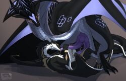 2_penises 4_eyes animal_genitalia black_body black_claws black_fur brown_body brown_fur claws cloacal_penis dragon duo endermoonfur european_mythology feral fur furred_dragon furred_scalie genital_slit genitals hi_res knot licking male male/male membrane_(anatomy) membranous_wings multi_eye multi_genitalia multi_penis mythological_creature mythological_scalie mythology oral penile penis penis_lick penis_tip pink_knot scales scalie sex size_difference slit_play tongue ventral_scales western_dragon white_body white_fur wings wyvern