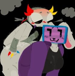 ambiguous_gender animated anthro ddbsandstormm duo female hi_res humanoid machine melanie_(regretevator) prototype_(regretevator) regretevator robot robot_humanoid