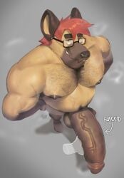 2025 anthro areola armpit_hair balls barazoku belly biceps big_balls big_muscles big_penis bodily_fluids body_hair chest_hair circumcised deltoids directional_arrow disembodied_hand english_text eyebrows eyewear facial_hair flaccid fur genitals ghost_hand glans glasses glistening glistening_balls glistening_genitalia glistening_penis grey_background hair hands_on_hips hi_res high-angle_view holding_penis huge_balls huge_cock huge_muscles humanoid_genitalia humanoid_penis huz_jeffersen huzzhuz hyena long_penis looking_at_viewer male mammal musclegut muscular muscular_anthro muscular_male musk nipples nude pecs penis presenting presenting_penis shadow signature simple_background smile solo standing stubble sweat text thick_arms thick_penis tuft vein veiny_penis