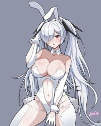 anachiro_(nikke) ass breasts bunny_girl bunnysuit cinderella_(nikke) curvy goddess_of_victory:_nikke large_breasts playboy_bunny red_eyes silver_hair solo tagme white_hair wide_hips