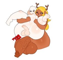 antlers asriel_dreemurr balls_size_difference big_ass big_balls big_butt big_cock big_hips big_penis big_thighs blonde_hair blush blush_lines cock_size_difference danielito deltarune dominant_futa dominant_intersex femboy flaccid flaccid_cock flaccid_penis futa_on_male futanari goat huge_ass huge_balls huge_butt huge_cock huge_cock huge_hips huge_thighs intersex legs_spread lifting_partner lifting_person looking_down male naked noelle_holiday nude penis_size_difference red_nose reindeer reverse_cowgirl_position small_balls small_cock small_penis smile spread_legs standing submissive_male thick_ass thick_butt thick_hips thick_thighs undertale undertale_(series) wide_ass wide_butt wide_hips wide_thighs