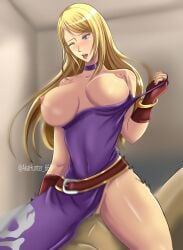 1boy 1girls alternate_version_available areola areolae artist_request belt big_breasts bonne_jenet breasts clothed_sex fatal_fury garou:_mark_of_the_wolves hetero jenet_behrn king_of_fighters large_breasts necklace nipples pov snk straight unknown_artist vaginal_sex