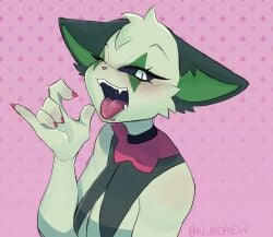 1female 1girl 1girls 2025 2d 2d_(artwork) 2d_artwork 5_fingers absurd_res absurdres anthro anthro_female anthro_only anthrofied artist_name artist_signature black_sclera breasts cat cat_ears cat_girl catgirl critters_(poppy_playtime) digimon digital_art digital_drawing digital_media digital_media_(artwork) digital_painting digital_painting_(artwork) eyelashes fangs felid feline felis fellatio_gesture female female_anthro female_focus female_only fingers fur furry furry_female furry_only game_freak gen_9_pokemon generation_9_pokemon gesture gesturing_at_viewer green_body green_fur green_inner_ear hi_res ivy_(ki_kidrew) ki_kidrew looking_at_viewer mammal maskless_meowscarada meowscarada mob_entertainment mob_games nintendo no_humans oc one_eye_closed open_mouth pink_background pokémon_(species) pokemon pokemon_(creature) pokemon_(franchise) pokemon_(game) pokemon_(species) pokemon_sv pokemorph poppy_playtime poppy_playtime_(chapter_3) saliva sex signature smiling_critters solo solo_female solo_focus tagme teeth tongue tongue_out white_eyes white_pupils