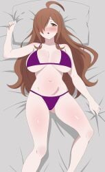 bed big_ass big_breasts big_butt big_thighs big_titties bikini brown_hair curvaceous curvaceous_female curvaceous_figure curvy curvy_figure curvy_hips female female_focus female_only frixtied kono_subarashii_sekai_ni_shukufuku_wo! long_hair looking_at_viewer wiz_(konosuba)