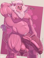 1boy :< anthro anthro_only armpit_hair armpits artist_name balls ballsack bara belly big_balls big_pecs big_penis big_thighs cartoon_network erection felid feline fur furry gay heart_nose huge_cock huge_peccs humanoid inayurinko lion lion_(steven_universe) male male_only mammal mane muscular navel nipples nude nude_male pecs penis penis_grab pink_background pink_body pink_eyes pink_fur pink_hair pubic_hair solo solo_focus solo_male steven_universe tail thick_thighs thighs veiny_penis