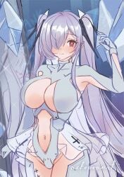 anachiro_(nikke) ass breasts cinderella_(nikke) curvy goddess_of_victory:_nikke large_breasts red_eyes silver_hair solo tagme white_hair wide_hips