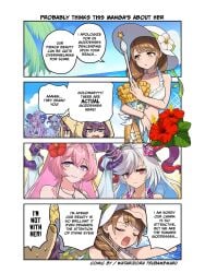 4girls bernadetta_von_varley big_breasts bikini breasts comic comic_page female female_focus female_only fire_emblem fire_emblem:_three_houses fire_emblem_engage fire_emblem_heroes freyja_(fire_emblem) goldmary_(fire_emblem) human human_female human_only light-skinned_female light_skin multiple_girls nerthuz_(fire_emblem) nintendo tagme