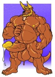 anthro balls beard belly big_balls big_penis brown_body chest_tuft claws cock cum dick furry gay goo_creature hair head_tuft homosexual horn male male/male male_only muscle_gut muscles muscular muscular_male pec_fuck pec_vore pectoral_vore pectorals penis semen sequence sex size_difference slime tail testicles trencalos tusks vein veiny_penis vore