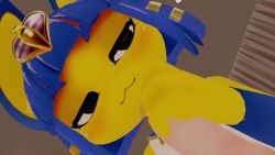 1girls 3d animal_crossing ankha ankha_(animal_crossing) blue_hair feline female furry handjob looking_at_viewer looking_down low-angle_view music sloppydragons sound stroking_penis tagme video vrchat yellow_body