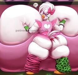 anthro ass ass_expansion big_ass big_breasts big_thighs body_expansion breast_expansion breasts chicken expansion fat_thighs five_nights_at_freddy's five_nights_at_freddy's:_security_breach fnaf glamrock_chica_(fnaf) huge_ass huge_breasts massive_ass massive_breasts thighs
