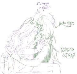 2girls clothed_female clothed_sex colored_line_art female female/female isolde_(reverse:1999) kakania_(reverse:1999) keizouji lesbian_sex omegaverse pegging reverse:1999 strap-on vaginal_penetration wholesome xray_view yuri