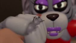 3d 3girls animated animatronic bow circus_baby_(fnaf) clown clown_makeup dialogue five_nights_at_freddy's five_nights_at_freddy's:_security_breach fnaf furry glamrock_chica_(fnaf) green_eyes grey_body handjob purple_eyes red_hair robot roxanne_wolf_(fnaf) sharp_teeth sloppydragons sound stroking_penis tagme talking_to_viewer teeth video voice_acted vrchat white_body